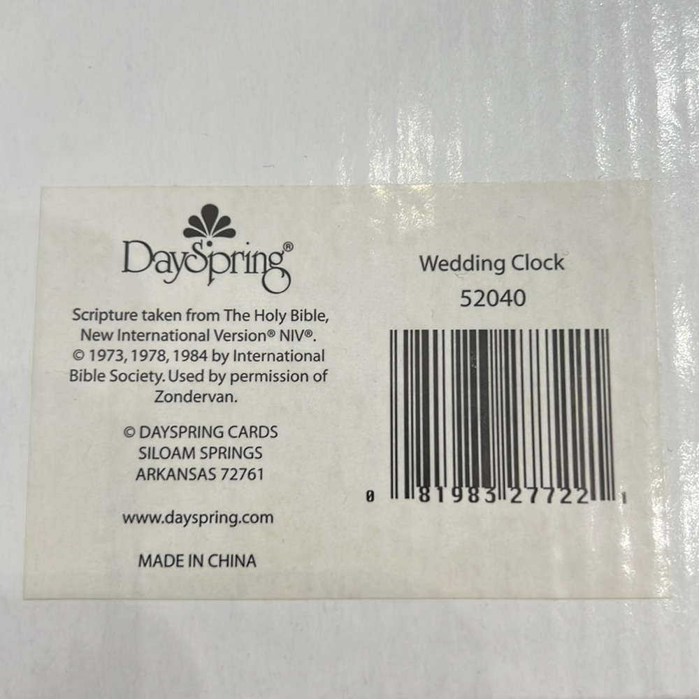 NIB DaySpring Wedding clock - Picture 2 of 2